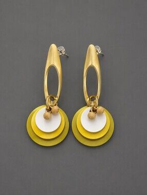 SILVER FOREST Geometric Atomic Mod Layered Dangle Post Earrings